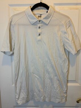 Raffi Cream Micro-Dot Polo Shirt